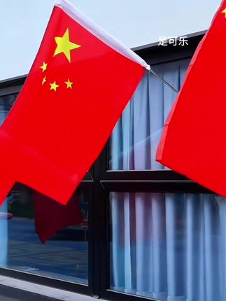 店门口斜插五星红旗 欢度国庆 #欢度国庆 #清澈的爱只为中国#国庆节#五星红旗#致敬