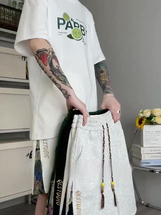 运动五分裤男 夏季潮牌国风宽松阔腿百搭日系复古小熊刺绣休闲短裤#男士休闲短裤推荐 #五分裤穿搭 #休闲百搭 #运动休闲 #夏季爆款推荐