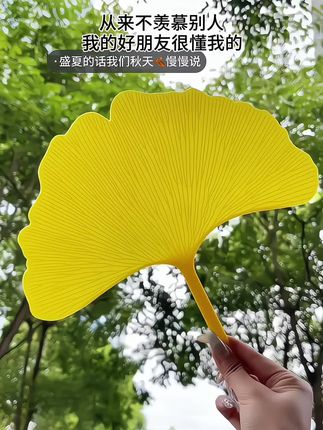 好喜欢闺蜜送我的幸运叶扇子呀哈哈哈~ #银杏叶 #扇子 #夏季必备 #玩个很新的东西