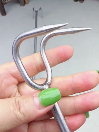 加厚加粗不锈钢腊肉钩,卤肉鸡鸭烧腊肉钩,神器防烫柄抓钩尖钩#捞肉钩