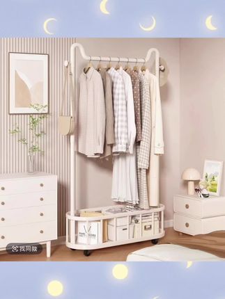 衣架落地立式挂衣架移动带轮租房宿舍晾衣架浴室落地式置物衣帽架#好物推荐🔥 #收纳整理 #挂衣架