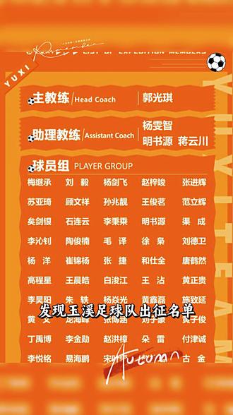 滇超联赛玉溪代表队人员出炉啦,看看都是谁