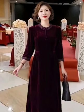 #订婚这么穿真的很惊艳#敬酒服喜婆婆#宴会礼服妈妈装 #婚宴礼服平时可穿#秋冬订婚高颜值保暖穿搭