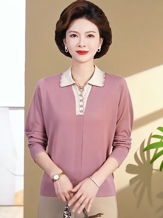 洋气针织长袖毛衣#洋气减龄 #时尚妈妈装 #内搭外穿都好看#时尚气质穿搭#妈妈春秋小衫