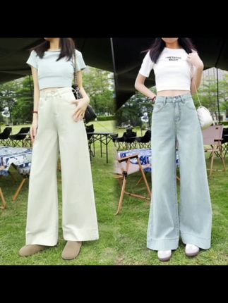 小个子2025年高腰宽松女牛仔裤阔腿牛仔裤夏季薄款裤子垂感拖地裤
