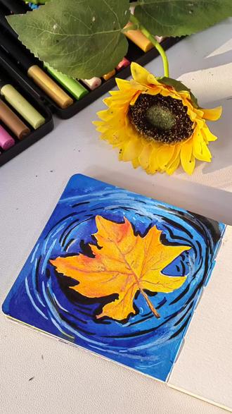 无聊的你随意画了几天线,然后学会了花水中枫叶了#丙烯画 #画画 #教程 #正能量 #简笔画