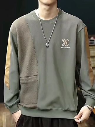 美式高端卫衣男士长袖潮流宽松秋季圆领时尚百搭休闲大码套头上衣#男生穿搭 #秋款穿搭 #美式卫衣#潮男穿搭