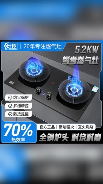新国标70%热效率【全铜炉头鸳鸯猛火灶】家用燃气灶双灶猛火节能 #燃气灶 #猛火灶 #灶具 #厨房好物