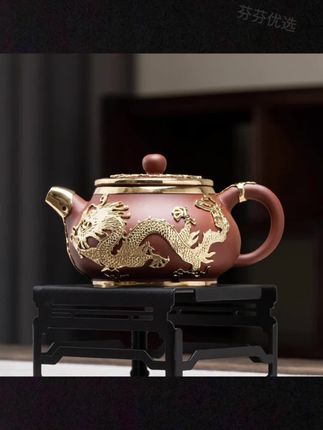 #茶壶 陶瓷中式复古手工茶道锡镶泡茶壶高档礼盒装茶壶#茶具 #茶生活