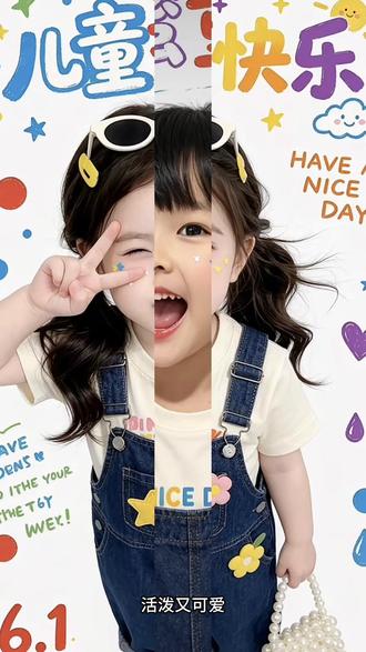 我也做出来了,简单的很! #萌娃头像 #六一就是要快乐呀 #宝妈 #剪映 #剪映图片设计
