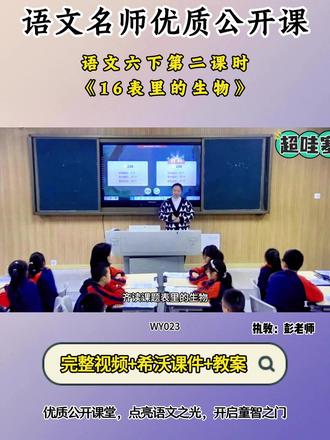 语文六下第二课时《16表里的生物》 全国语文赛课精品课配套希沃课件教案 #小学语文公开课 #小学语文#小学语文优质课 #表里的生物#小学六年级下册语文