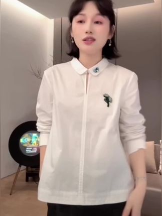 2025新款设计感立体剪裁长袖白色衬衫百搭套头上衣女LK25 #高级感穿搭 #穿出高级感 #高级穿搭 #新款 #这也太好看了