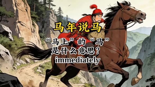 “马上”的“马”怎么来的:immediately#马年#马年说马#中华文化#汉字#英语单词