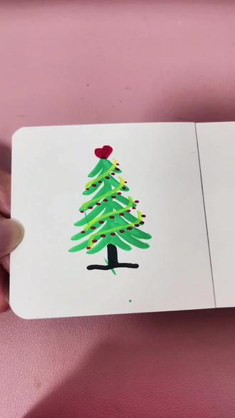 重复写“人”字就能得到一颗圣诞树啦#简笔画