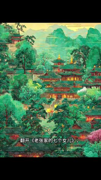 老张家的七个女儿#古画 #古风神仙建筑 #画中仙缘 #乱世桃花源 #江南古画