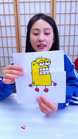 会变魔术的折叠画, 你玩过吗?#折叠画 #创意绘画 #简笔画 #描摹本