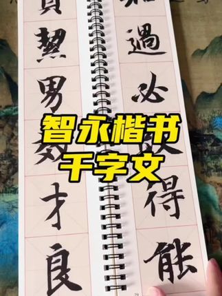 智永楷书千字文放大版临摹字帖,一套2册,全文内容逐字高清放大,而且还有米字格,临写练字很方便~#写字是一种生活 #智永真书千字文 #字帖推荐