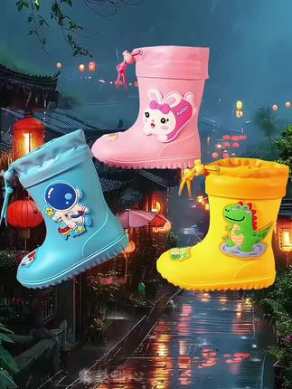 雨鞋中帮造型独特,造型时尚,让宝贝 #雨鞋 #好看的雨鞋 #好鞋推荐 #童鞋的雨天造型更加可爱独特!#防滑耐磨推