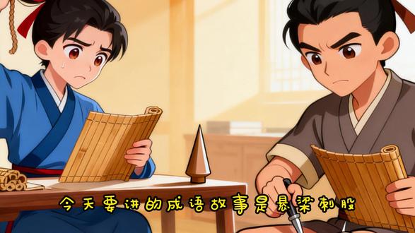 孩子学习偷懒、不爱用功,一看书就犯困、没有自制力? 成语故事《悬梁刺股》📖孙敬悬梁、苏秦刺股,为专心治学,强忍困倦发奋读书。形容勤学苦读、发奋励志、刻苦自律。#悬梁刺股 #成语故事 #国学启蒙 #勤奋好学 #传统文化