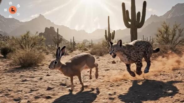 全网最惨猞猁!追野兔追到脚发软,还被兔子死亡凝视