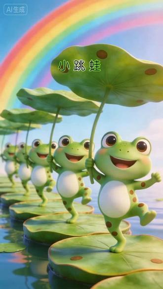 益智早教歌曲《小跳蛙》,小朋友们,我们一起看快乐启蒙吧!#0到3岁早教儿歌 #启蒙早教 #儿歌100首最火 #原创动画 #儿童动画