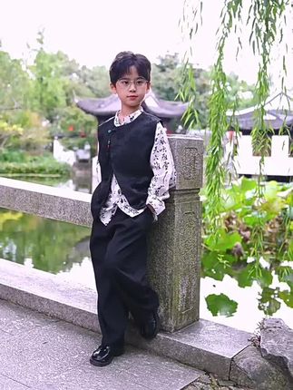 儿童礼服2025新款唐装小男孩复古新中式国风男童西装套装国潮汉服