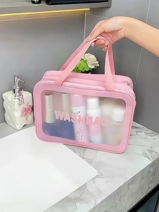 这款干湿分离化妆包特别能装,大开口的设计,不仅容量大颜值高,还是防水材质,外出旅行美观又实用#化妆包#大容量 收起