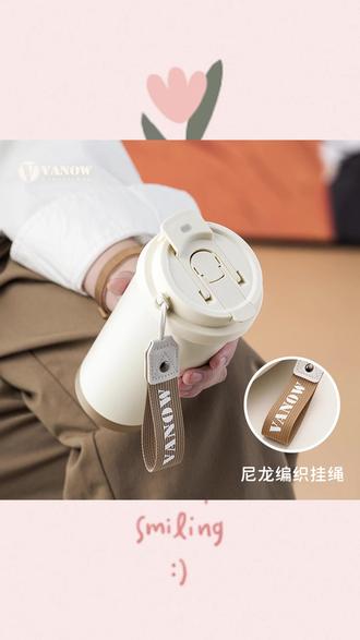 高颜值双饮咖啡杯,经典简约握持舒适手感细腻,陶瓷覆层内胆双饮保温保冷四季便携杯子 #保温杯 #咖啡杯 #水杯定制