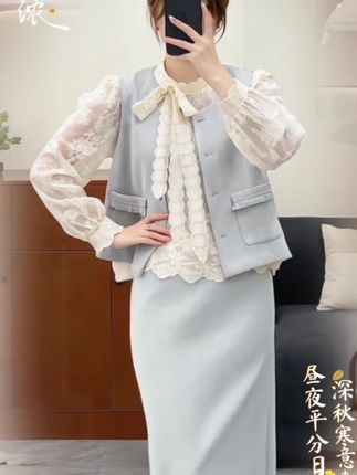 小香风女单排扣薄款短款短外套圆领长袖时尚开衫轻奢三件套 #高级感穿搭 #优雅气质 #美搭尽显女神范 #韩系穿搭 #时髦
