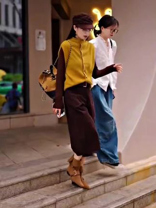 2025早秋新款懒惰松弛感纯色百搭马甲针织舒适打底休闲七分裤套装