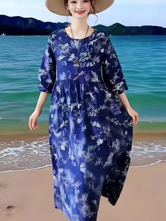 #海边度假风连衣裙高级感 #出游穿搭 #谁穿谁漂亮 #遮肉显瘦穿搭 #碎花连衣裙 @DOU+小助手