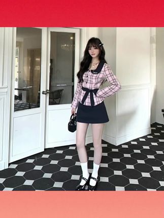 #套装 法式千金蝴蝶结长袖衬衫丝绒半裙两件套装 #千金风 #蝴蝶结 #气质穿搭 #法式