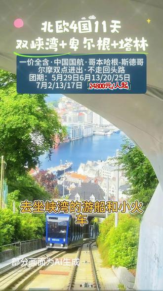 四国 + 双峡湾 + 卑尔根 + 塔林,11 天深度游 🚢峡湾游船+🚞峡湾小火车+🏛️卑尔根+🏘️菲耶巴卡小镇+🕍塔林老城+🏫新蒙克博物馆+新港码头+斯德哥尔摩市政厅等 #北欧 #峡湾地貌#塔林 #旅行推荐官 #旅行