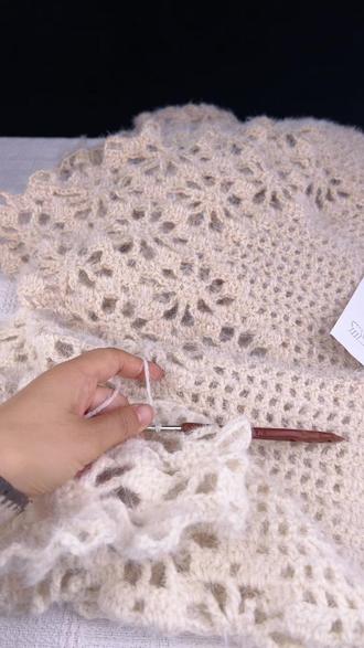 烟花围巾披肩教程9 #钩针编织 #围巾教程 #三角披肩教程 #手工diy