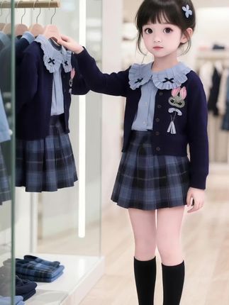 女童学院风套装,甜美可爱呢#高品质童装 #女童穿搭 #骗你生女儿 #每日童装穿搭分享 #生女儿就是用来打扮的