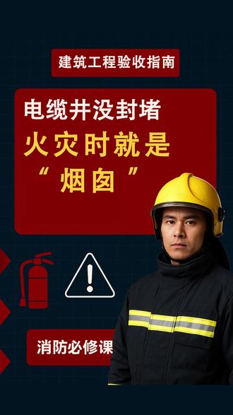 楼板上的“洞”,为什么必须封? 电缆井没封堵,火灾时就是“烟囱”#消防 #建筑消防 #消防工程 #消防安全