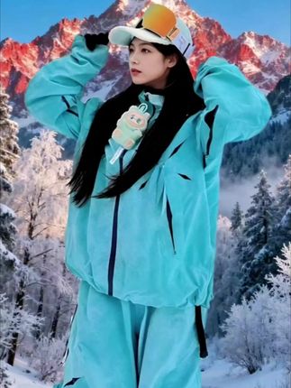 #整个时尚圈都在等入chill#户外 #秋冬穿搭 #套装 #男女同款 滑雪服套装秋冬新款户外加厚单双板雪服男女