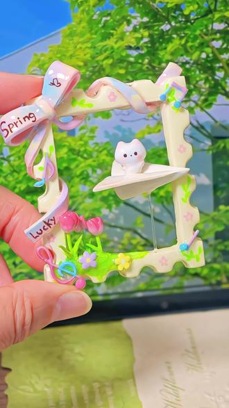 一枚粘土小邮票🌷温柔藏尽春日柔光 #粘土 #手工 #春天 #石塑粘土 #教程