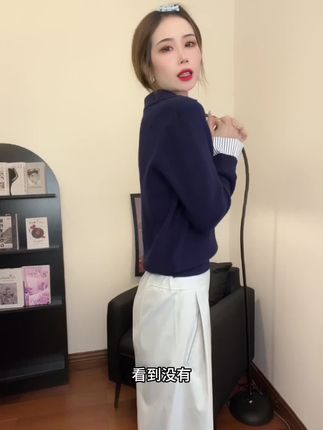 花倾慕韩系假两件撞色拼接条纹针织衫女#韩系毛衣 #春季百搭显瘦气质毛衣9335#毛衣 #显瘦上衣 #显瘦上衣