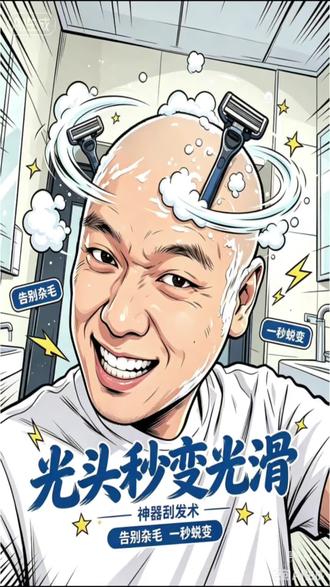 又该刮光头了,#光头 #刮光头 #光头神器 #解压
