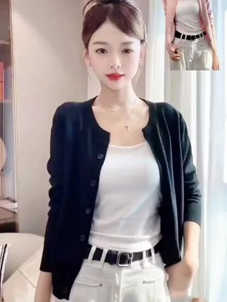 【现货】两小吱《香草奶盖》春季款百搭软糯糯针织开衫上衣毛衣B4-10