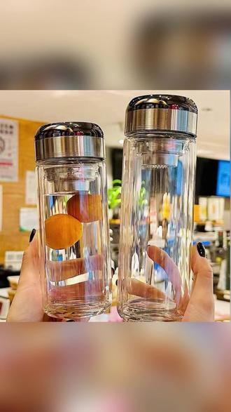 黑武士天使眼双层玻璃杯商务车载隔热茶水杯 #双层玻璃杯 #商务车载杯 #隔热茶水杯 #高档水杯 #加厚玻璃杯