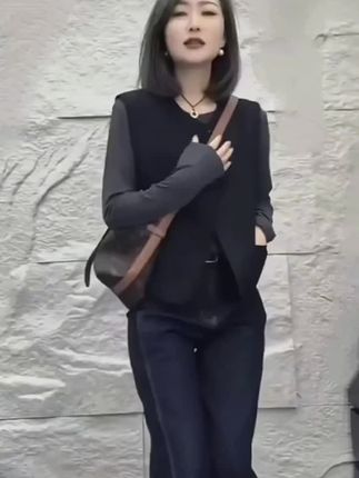 #圆领单排扣西装马甲