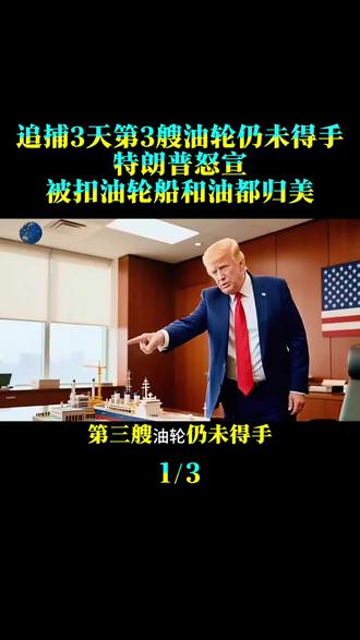 追捕3天,第3艘油轮仍未得手,特朗普怒宣:被扣油轮船和油都归美#时事热点 #时事点评 #时事评论 #国际时事热点及评论 #国际时事评论