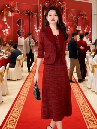 十月份喜婆婆婚宴装套装连衣裙早秋新款重要场合#两件套 #优雅气质 #婚礼妈妈礼服 #高端大气 #洋气减龄 @巨量千川