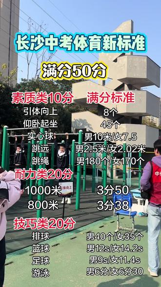 #长沙中考体育#新改革中考 #家长必看 很多初三的家长连体育的标准都不知道,孩子也不知道如何备考,50分难道就放弃了吗?