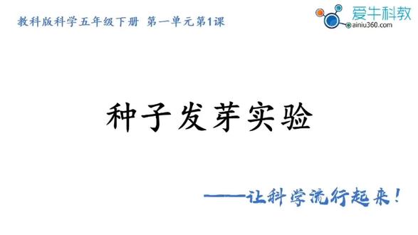 跟着爱牛来动手实验——教科版科学五下第一课《种子发芽实验》 (片尾有重要信息哦~~)#教科版科学#实验教学#爱牛科教