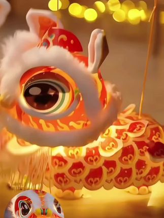 中秋节马上到了,陪孩子一起动手制作可爱的醒狮灯笼吧!#中秋节 #中秋手工灯笼 #亲子手工 #国潮来袭