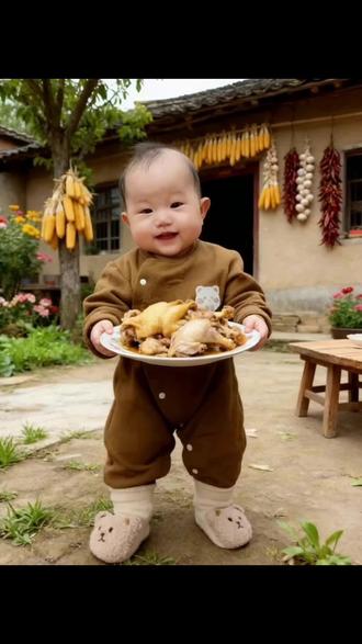 #AI给奶奶送鸡肉!#奶奶 #奶奶带娃 #亲情