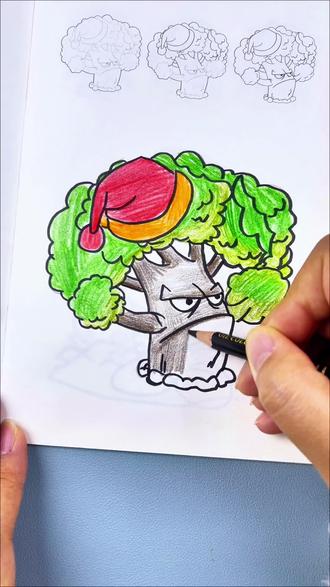 小朋友很喜欢的植物大战僵尸描摹本,不仅锻炼控笔,还能培养绘画兴趣#植物大战僵尸 #描摹本 #简单易学 #简笔画